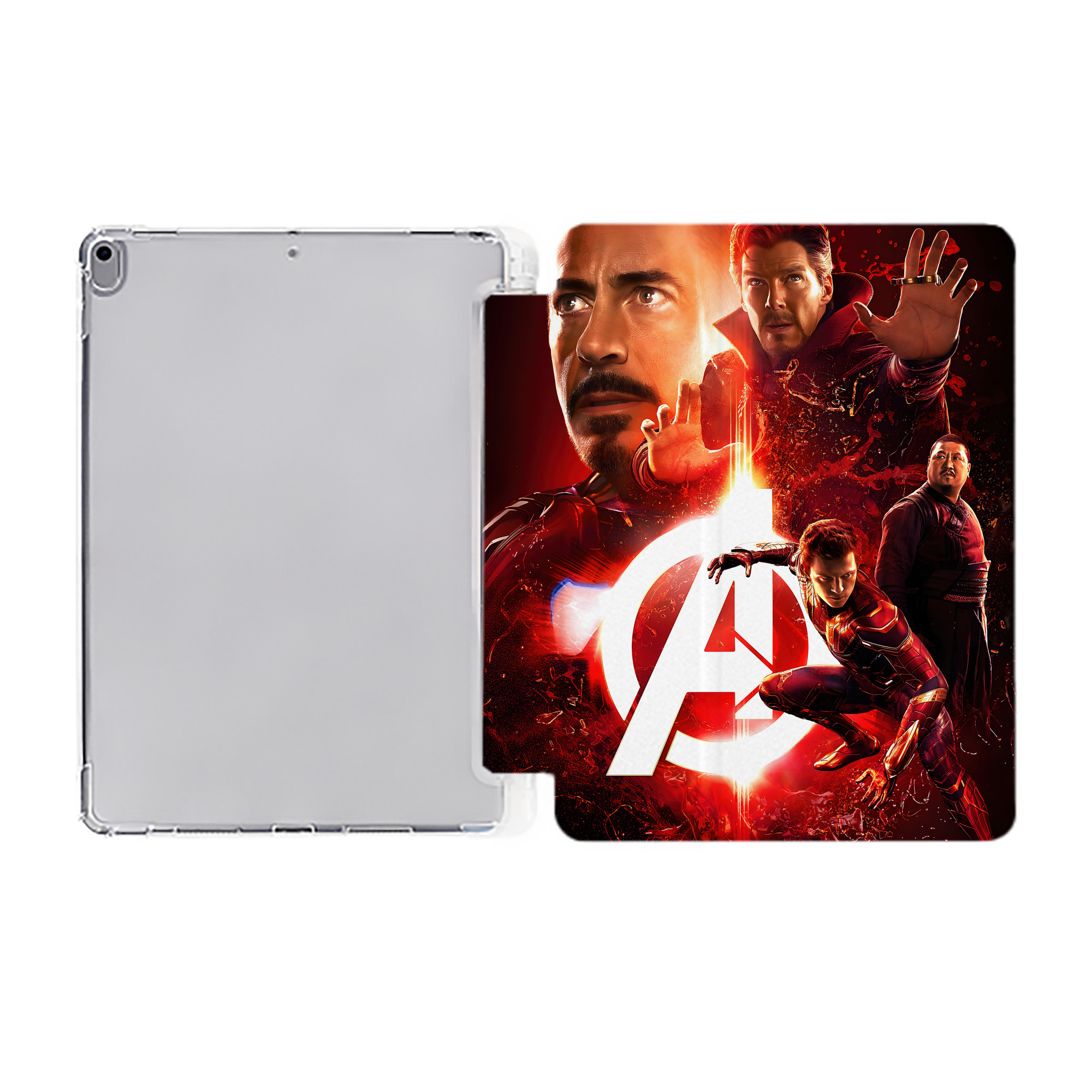 （画像用） アベンジャーズ The Avengers IPad ケース ペン収納付き 三つ折りスタンド PUレザー×シリコン 対応機種9.5/10.5/10.9インチ
